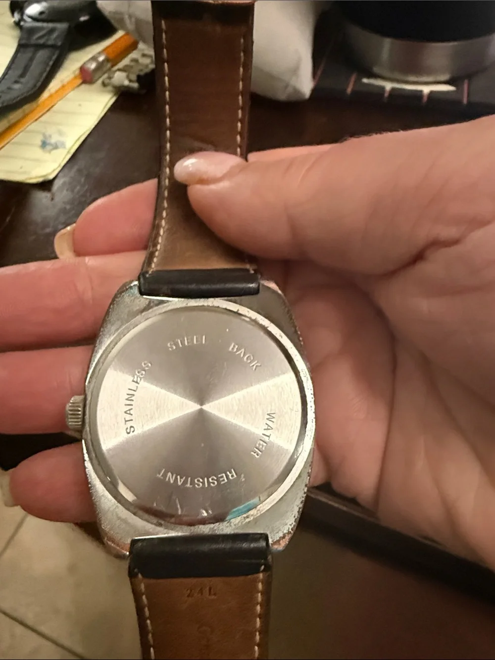 Mercedes-Benz Men's Black Dial Leather Strap Watch
